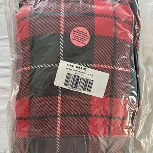 Victoria's Secret Red and Black Plaid Throw Blanket and Tote Bag